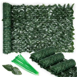 Sztuczny bluszcz żywopłot 300x150 cm zielona osłona na balkon maskująca - 3 ROLKI
