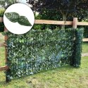 Sztuczny bluszcz żywopłot 300x150 cm zielona osłona na balkon maskująca - 3 ROLKI