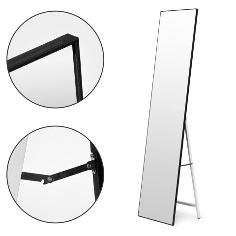 Duże lustro stojące 159 cm aluminium czarna rama ModernHome Duże lustro stojące 159 cm aluminium czarna rama ModernHome