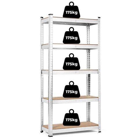Regał magazynowy 205x120x45 cm stal galwanizowana 5 półek 875 kg ModernHome Regał magazynowy 205x120x45 cm stal galwanizowana 5 półek 875 kg ModernHome