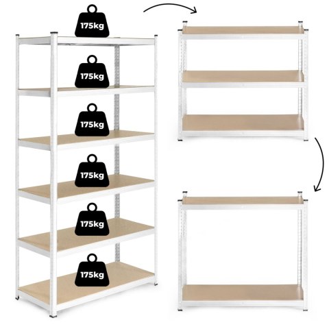 Regał magazynowy 222x110x50 cm stal galwanizowana 6 półek 1050 kg ModernHome Regał magazynowy 222x110x50 cm stal galwanizowana 6 półek 1050 kg ModernHome