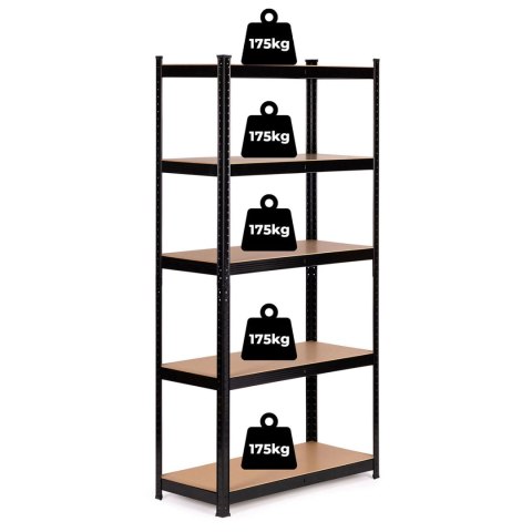 Regał metalowy magazynowy 180x90x40 cm do garażu piwnicy 5 półek 875 kg ModernHome Regał metalowy magazynowy 180x90x40 cm do garażu piwnicy 5 półek 875 kg ModernHome