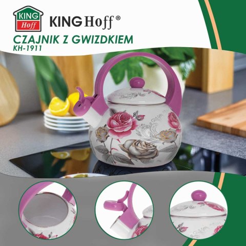 CZAJNIK EMALIOWANY 2L Z GWIZDKIEM KINGHOFF KH-1911 CZAJNIK EMALIOWANY 2L Z GWIZDKIEM KINGHOFF KH-1911