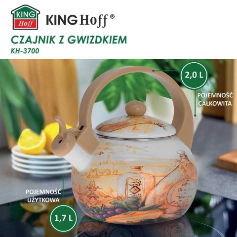 CZAJNIK EMALIOWANY 2L Z GWIZDKIEM KINGHOFF KH-3700 CZAJNIK EMALIOWANY 2L Z GWIZDKIEM KINGHOFF KH-3700