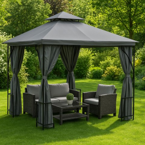Namiot pawilon ogrodowy 2w1 3x3 m moskitiera i pełne ściankiMultiGarden Namiot pawilon ogrodowy 2w1 3x3 m moskitiera i pełne ściankiMultiGarden