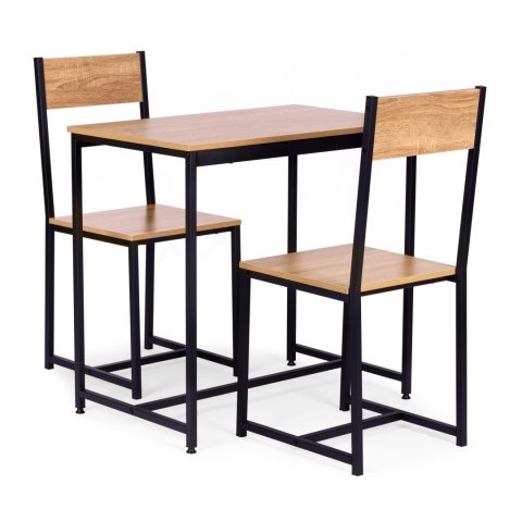 Zestaw komplet mebli stolik 2 krzesła metal MDF ModernHome Zestaw komplet mebli stolik 2 krzesła metal MDF ModernHome