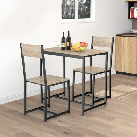 Zestaw komplet mebli stolik 2 krzesła metal MDF ModernHome Zestaw komplet mebli stolik 2 krzesła metal MDF ModernHome