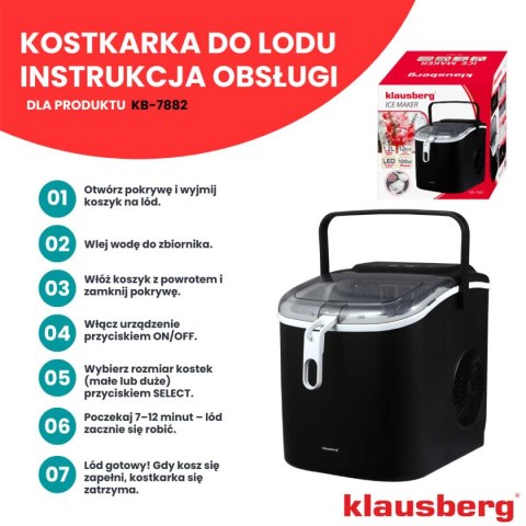 AUTOMATYCZNA KOSTKARKA DO LODU 1,2L 100W KLAUSBERG KB-7882 AUTOMATYCZNA KOSTKARKA DO LODU 1,2L 100W KLAUSBERG KB-7882