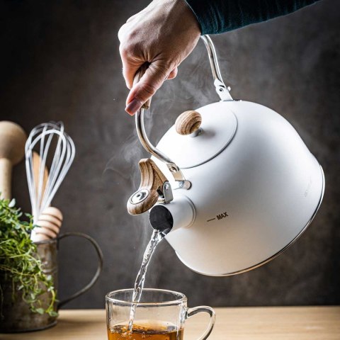 CZAJNIK 2,5L Z GWIZDKIEM KINGHOFF KH-1860 BIAŁY CZAJNIK 2,5L Z GWIZDKIEM KINGHOFF KH-1860 BIAŁY