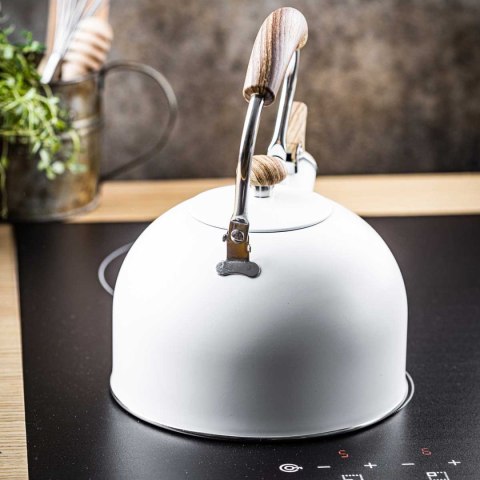 CZAJNIK 2,5L Z GWIZDKIEM KINGHOFF KH-1860 BIAŁY CZAJNIK 2,5L Z GWIZDKIEM KINGHOFF KH-1860 BIAŁY