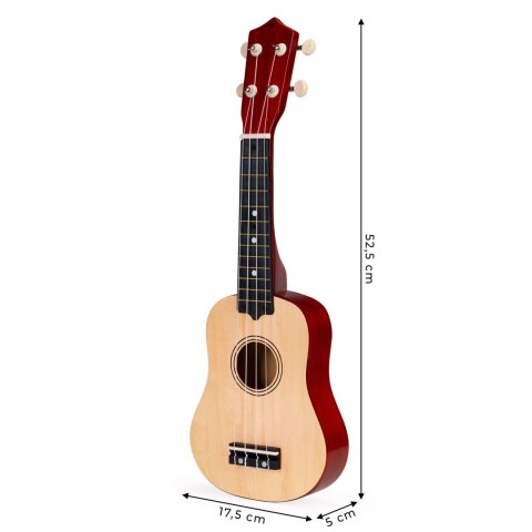 Gitara ukulele dla dzieci drewniana 4 struny nylonowe ECOTOYS Gitara ukulele dla dzieci drewniana 4 struny nylonowe ECOTOYS