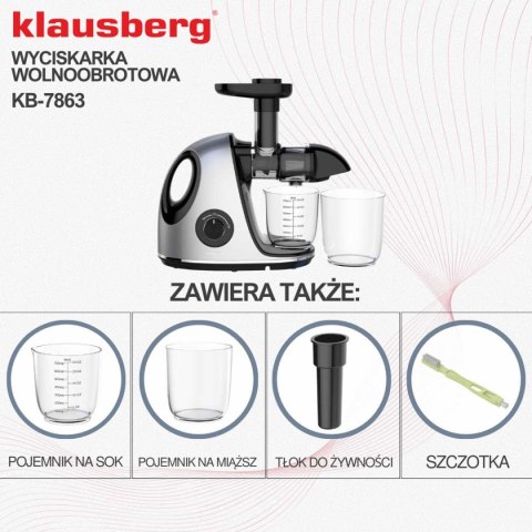 SOKOWIRÓWKA WYCISKARKA WOLNOOBROTOWA KLAUSBERG KB-7863 SOKOWIRÓWKA WYCISKARKA WOLNOOBROTOWA KLAUSBERG KB-7863