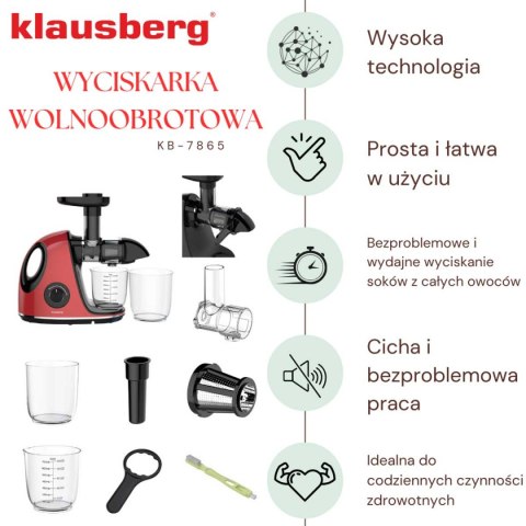 SOKOWIRÓWKA WYCISKARKA WOLNOOBROTOWA KLAUSBERG KB-7865 SOKOWIRÓWKA WYCISKARKA WOLNOOBROTOWA KLAUSBERG KB-7865