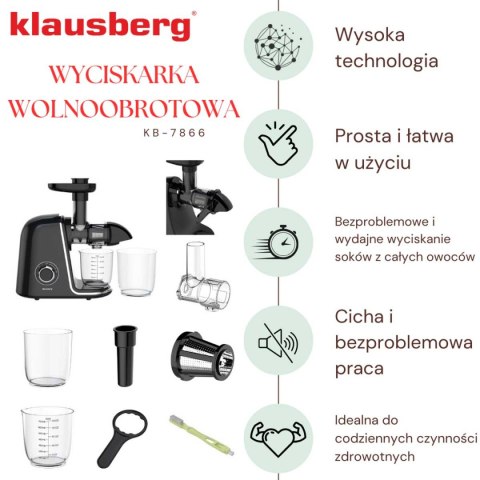 SOKOWIRÓWKA WYCISKARKA WOLNOOBROTOWA KLAUSBERG KB-7866 SOKOWIRÓWKA WYCISKARKA WOLNOOBROTOWA KLAUSBERG KB-7866