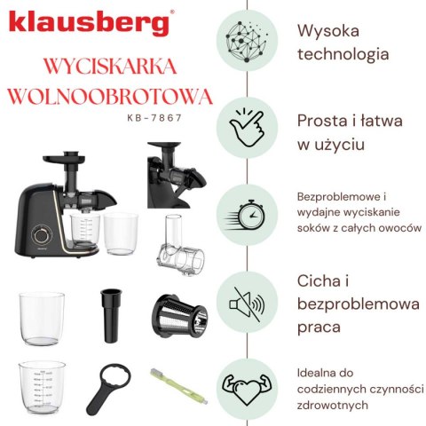 SOKOWIRÓWKA WYCISKARKA WOLNOOBROTOWA KLAUSBERG KB-7867 SOKOWIRÓWKA WYCISKARKA WOLNOOBROTOWA KLAUSBERG KB-7867