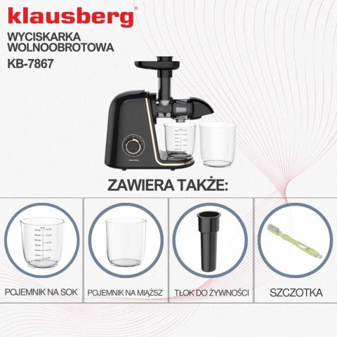 SOKOWIRÓWKA WYCISKARKA WOLNOOBROTOWA KLAUSBERG KB-7867 SOKOWIRÓWKA WYCISKARKA WOLNOOBROTOWA KLAUSBERG KB-7867