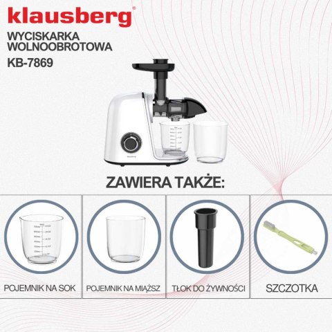 SOKOWIRÓWKA WYCISKARKA WOLNOOBROTOWA KLAUSBERG KB-7869 SOKOWIRÓWKA WYCISKARKA WOLNOOBROTOWA KLAUSBERG KB-7869
