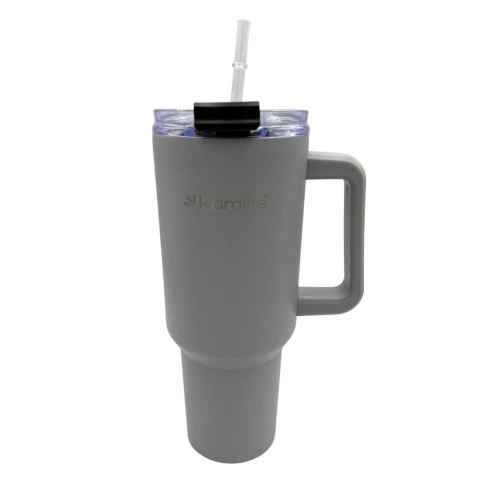 STALOWY KUBEK TERMICZNY TERMOS 1200ml Z RĄCZKĄ I SŁOMKĄ KM-2173 STALOWY KUBEK TERMICZNY TERMOS 1200ml Z RĄCZKĄ I SŁOMKĄ KM-2173