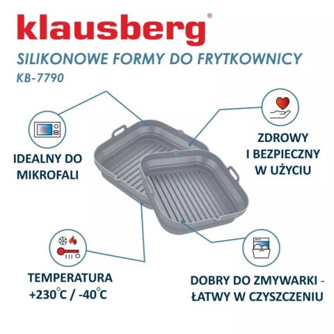 WKŁAD SILIKONOWY DO FRYTOWNICY KWADRATOWY KLAUSBERG KB-7790 2 szt. WKŁAD SILIKONOWY DO FRYTOWNICY KWADRATOWY KLAUSBERG KB-7790 2 szt.