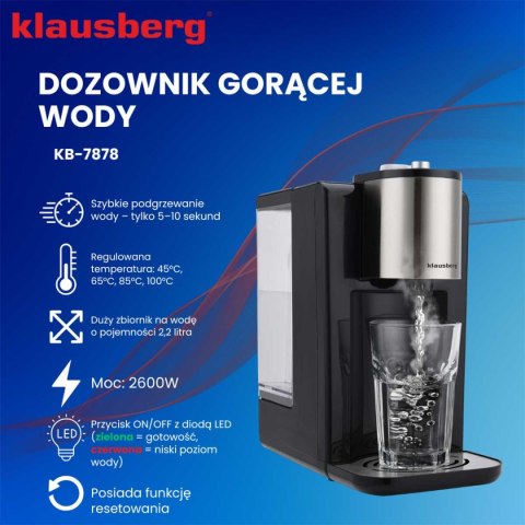 DYSPENSER DOZOWNIK GORĄCEJ WODY 2,2L KLAUSBERG KB-7878 DYSPENSER DOZOWNIK GORĄCEJ WODY 2,2L KLAUSBERG KB-7878
