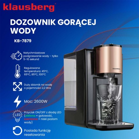 DYSPENSER DOZOWNIK GORĄCEJ WODY 2,2L KLAUSBERG KB-7879 DYSPENSER DOZOWNIK GORĄCEJ WODY 2,2L KLAUSBERG KB-7879
