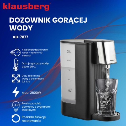 DYSPENSER DOZOWNIK GORĄCEJ WODY 2,5L KLAUSBERG KB-7877 DYSPENSER DOZOWNIK GORĄCEJ WODY 2,5L KLAUSBERG KB-7877