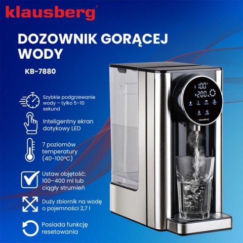 DYSPENSER DOZOWNIK GORĄCEJ WODY 2,7L KLAUSBERG KB-7880 DYSPENSER DOZOWNIK GORĄCEJ WODY 2,7L KLAUSBERG KB-7880