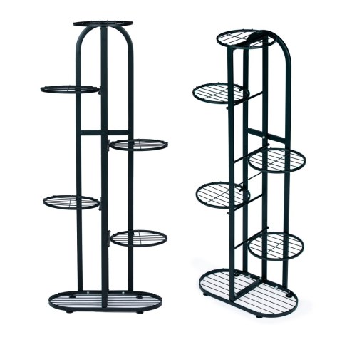 Nowoczesny metalowy kwietnik stojak na kwiaty 6 poziomów czarny ModernHome Nowoczesny metalowy kwietnik stojak na kwiaty 6 poziomów czarny ModernHome