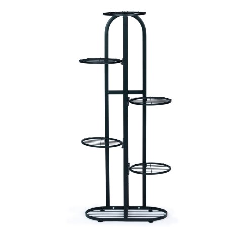 Nowoczesny metalowy kwietnik stojak na kwiaty 6 poziomów czarny ModernHome Nowoczesny metalowy kwietnik stojak na kwiaty 6 poziomów czarny ModernHome