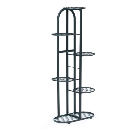 Nowoczesny metalowy kwietnik stojak na kwiaty 6 poziomów czarny ModernHome Nowoczesny metalowy kwietnik stojak na kwiaty 6 poziomów czarny ModernHome