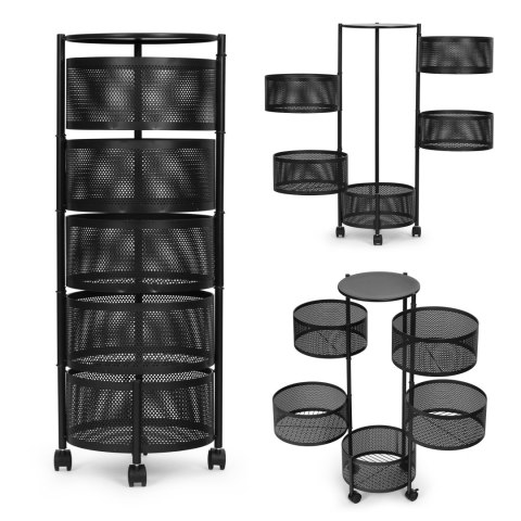 Regał kuchenny pomocnik organizer obrotowe półki 5 poziomów metal ModernHome Regał kuchenny pomocnik organizer obrotowe półki 5 poziomów metal ModernHome