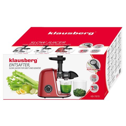 SOKOWIRÓWKA WYCISKARKA WOLNOOBROTOWA KLAUSBERG KB-7870 SOKOWIRÓWKA WYCISKARKA WOLNOOBROTOWA KLAUSBERG KB-7870
