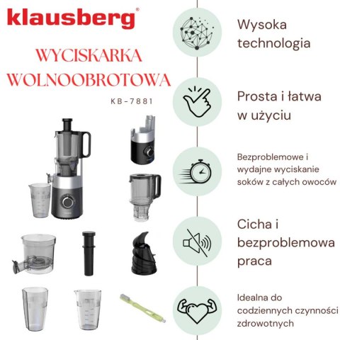SOKOWIRÓWKA WYCISKARKA WOLNOOBROTOWA PIONOWA KLAUSBERG KB-7881 SOKOWIRÓWKA WYCISKARKA WOLNOOBROTOWA PIONOWA KLAUSBERG KB-7881