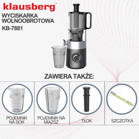 SOKOWIRÓWKA WYCISKARKA WOLNOOBROTOWA PIONOWA KLAUSBERG KB-7881 SOKOWIRÓWKA WYCISKARKA WOLNOOBROTOWA PIONOWA KLAUSBERG KB-7881