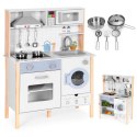 Drewniana kuchnia dla dzieci dźwięki LED piekarnik pralka akcesoria kuchenne ECOTOYS