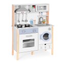 Drewniana kuchnia dla dzieci dźwięki LED piekarnik pralka akcesoria kuchenne ECOTOYS