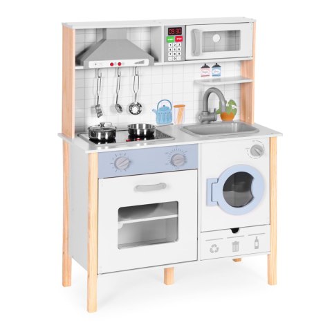 Drewniana kuchnia dla dzieci dźwięki LED piekarnik pralka akcesoria kuchenne ECOTOYS Drewniana kuchnia dla dzieci dźwięki LED piekarnik pralka akcesoria kuchenne ECOTOYS