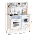 Drewniana kuchnia dla dzieci dźwięki LED piekarnik pralka akcesoria kuchenne ECOTOYS