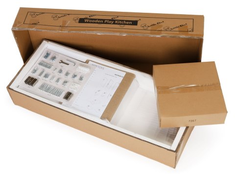 Kuchnia dla dzieci drewniana duża biało-złota ECOTOYS Kuchnia dla dzieci drewniana duża biało-złota ECOTOYS