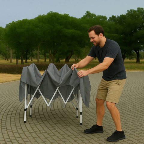 Namiot pawilon ogrodowy 3x3 m rozkładany automatycznie daszek do ogrodu na taras MultiGarden Namiot pawilon ogrodowy 3x3 m rozkładany automatycznie daszek do ogrodu na taras MultiGarden