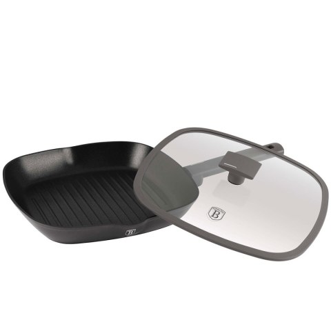 PATELNIA GRILLOWA TYTANOWA Z POKRYWĄ 28cm BERLINGER HAUS BH-8127 ANTRACIT PATELNIA GRILLOWA TYTANOWA Z POKRYWĄ 28cm BERLINGER HAUS BH-8127 ANTRACIT