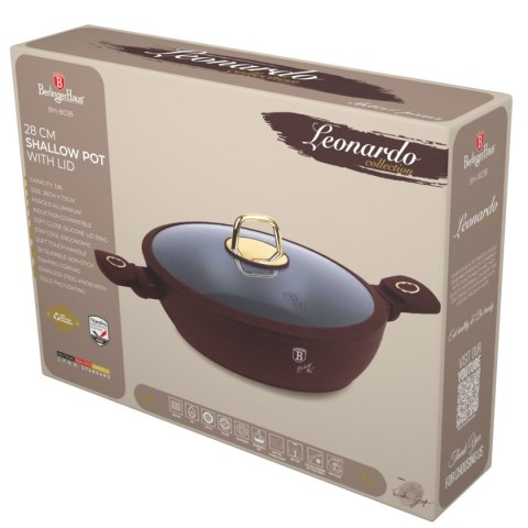 PŁASKI GARNEK TYTANOWY Z POKRYWĄ 28cm BERLINGER HAUS BH-8038 LEONARDO PŁASKI GARNEK TYTANOWY Z POKRYWĄ 28cm BERLINGER HAUS BH-8038 LEONARDO