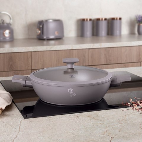PŁASKI GARNEK TYTANOWY Z POKRYWĄ 28cm BERLINGER HAUS BH-8098 TAUPE PŁASKI GARNEK TYTANOWY Z POKRYWĄ 28cm BERLINGER HAUS BH-8098 TAUPE