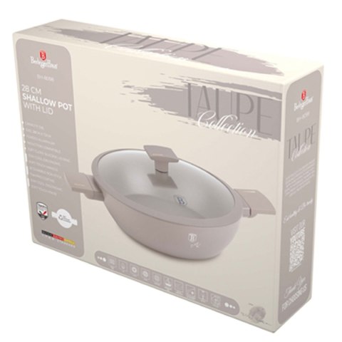 PŁASKI GARNEK TYTANOWY Z POKRYWĄ 28cm BERLINGER HAUS BH-8098 TAUPE PŁASKI GARNEK TYTANOWY Z POKRYWĄ 28cm BERLINGER HAUS BH-8098 TAUPE