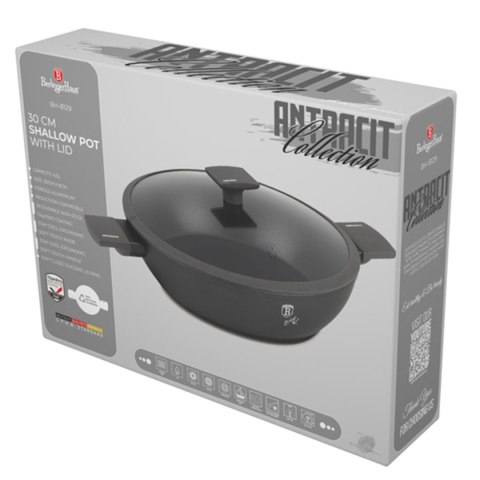 PŁASKI GARNEK TYTANOWY Z POKRYWĄ 28cm BERLINGER HAUS BH-8128 ANTRACIT PŁASKI GARNEK TYTANOWY Z POKRYWĄ 28cm BERLINGER HAUS BH-8128 ANTRACIT