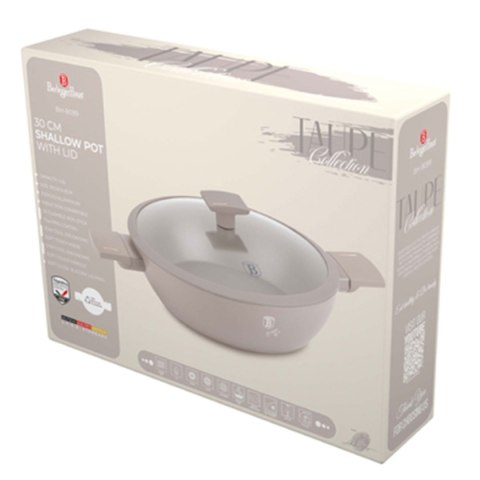 PŁASKI GARNEK TYTANOWY Z POKRYWĄ 30cm BERLINGER HAUS BH-8099 TAUPE PŁASKI GARNEK TYTANOWY Z POKRYWĄ 30cm BERLINGER HAUS BH-8099 TAUPE