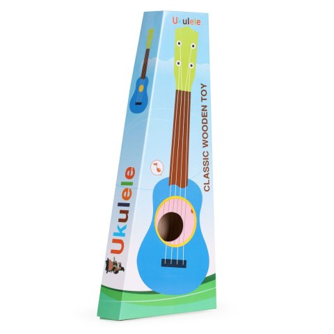 Gitara dla dzieci drewniana metalowe struny kostka - różowa ECOTOYS Gitara dla dzieci drewniana metalowe struny kostka - różowa ECOTOYS