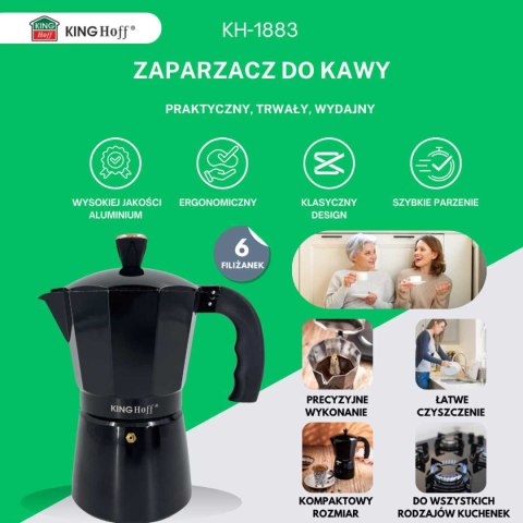 KAWIARKA ZAPARZACZ DO KAWY 300ml KINGHOFF KH-1883 INDUKCJA KAWIARKA ZAPARZACZ DO KAWY 300ml KINGHOFF KH-1883 INDUKCJA