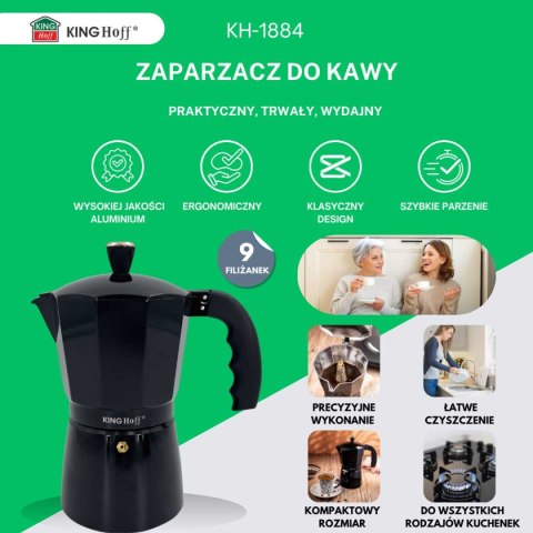 KAWIARKA ZAPARZACZ DO KAWY 450ml KINGHOFF KH-1884 INDUKCJA KAWIARKA ZAPARZACZ DO KAWY 450ml KINGHOFF KH-1884 INDUKCJA