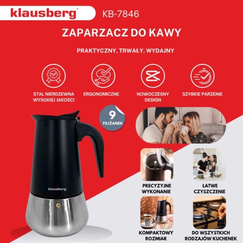 KAWIARKA ZAPARZACZ DO KAWY 450ml KLAUSBERG KB-7846 INDUKCJA KAWIARKA ZAPARZACZ DO KAWY 450ml KLAUSBERG KB-7846 INDUKCJA